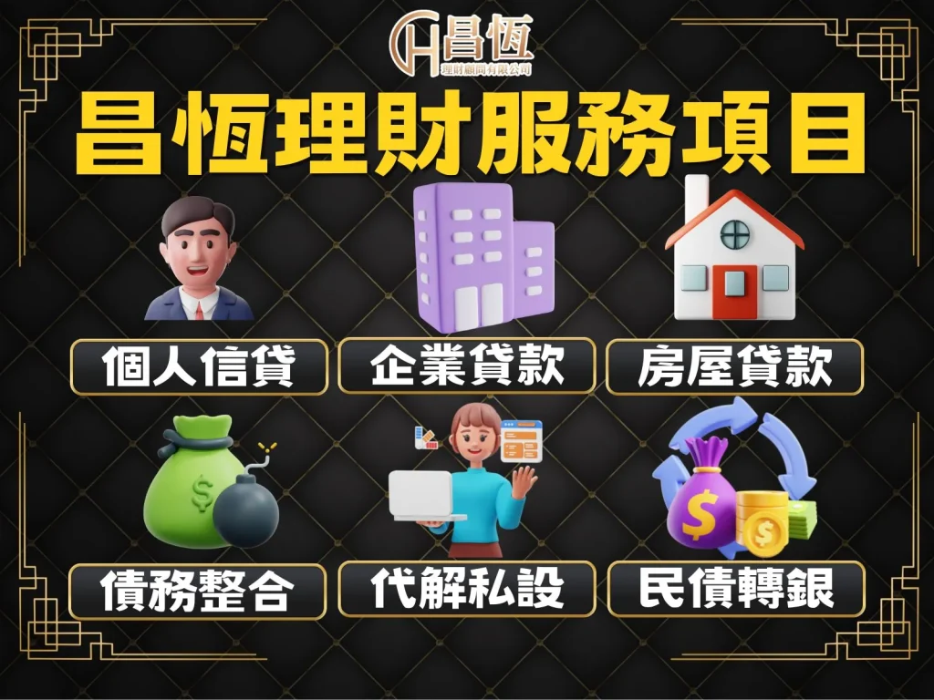 貸款服務 昌恆貸款公司 貸款項目
